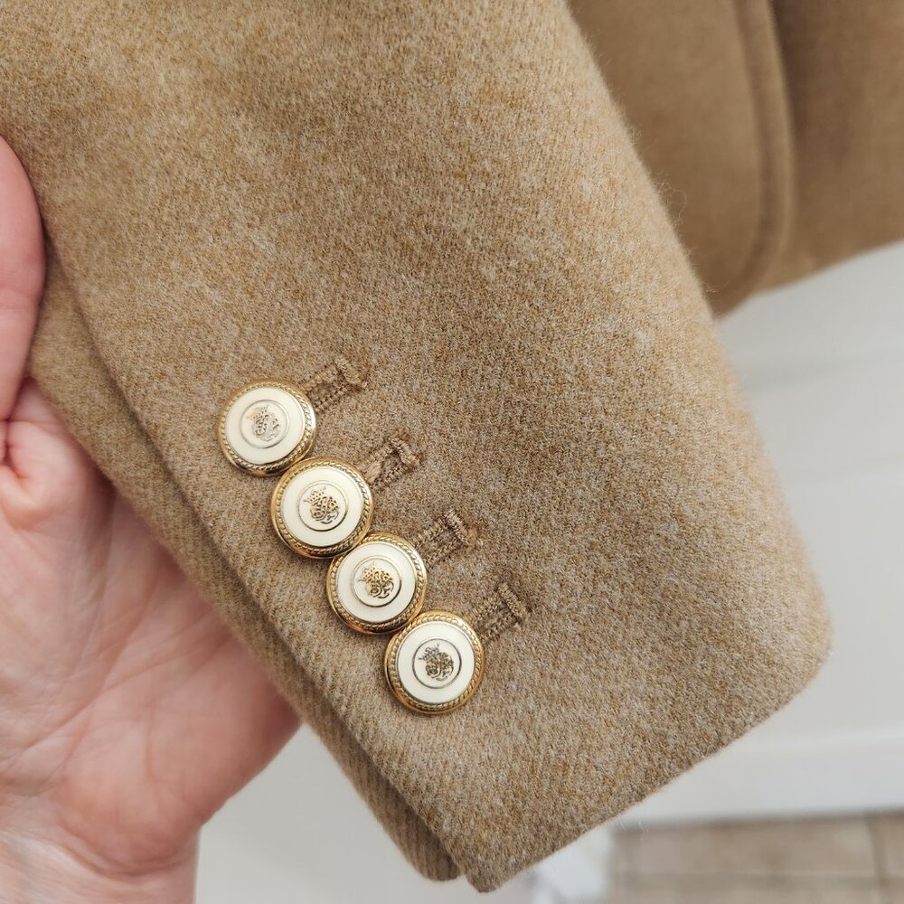 J. Crew Wool Hacking Blazer Camel Size 2 - image 4